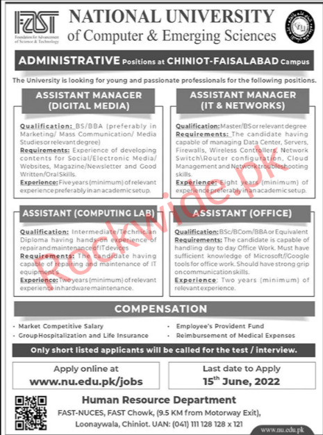 The National University of Science And Emerging Sciences jobs in fsd